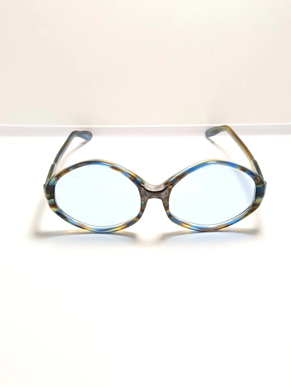 Vintage Retro Light Blue Classic Multicolor Geometrical Fashion Sunglasses